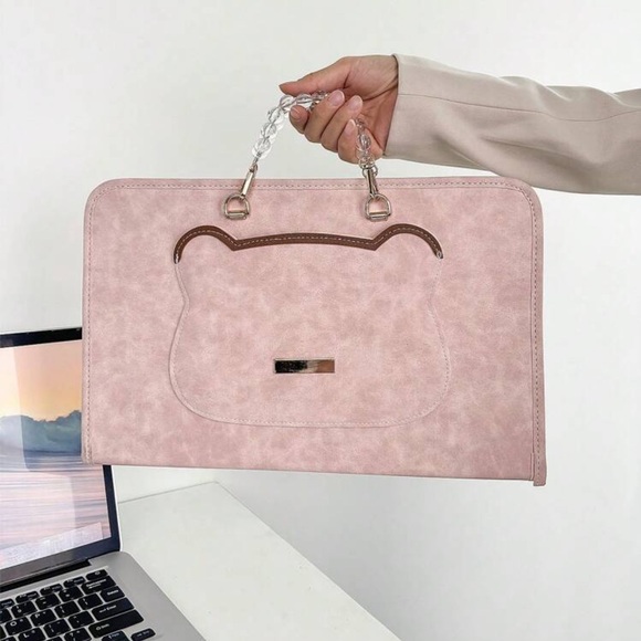 Pink Laptop Case with Pearl Handle - Picture 5 of 6
